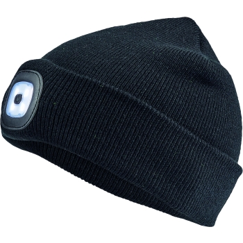 Müts LED-valgustusega laetav must