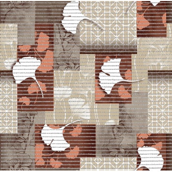Vannitoavaip laius 65cm ginko lehed pruunil taustal