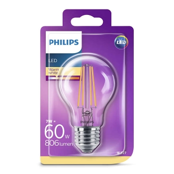 LED Filament  Philips 60W E27  A60 860lm