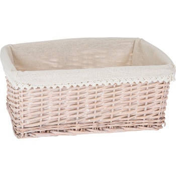 Punutud korv Lace voodriga kandiline