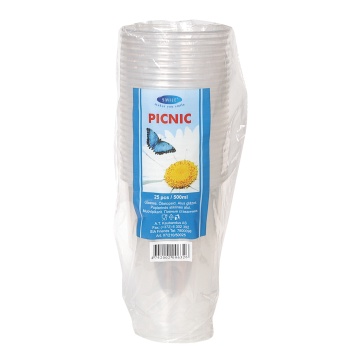 Joogitops Picnic 500ml 25tk läbipaistev