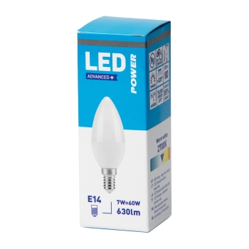 LED lamp B35 küünal 7W E14 630lm 2700K 1