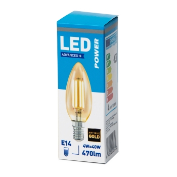 LED lamp Power 4W E14 470lm küünal kuld