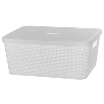 Plastkast kaanega Saima 36,5x30x15cm valge