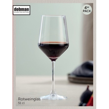 Punase veini klaas dobman 51cl 4tk
