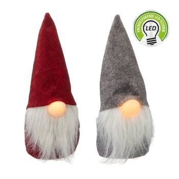 Päkapikk riidest LED-ninaga 20cm valik