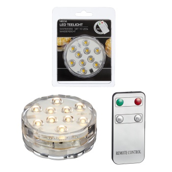 Valgusti 10LED+pult 3xAAA veekind. valge