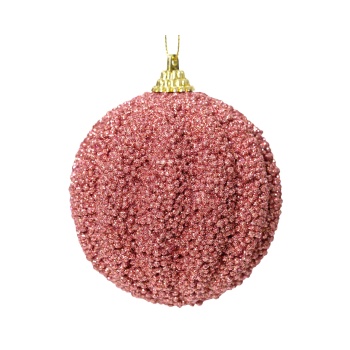 Kuusemuna 8cm Glitter vanaroosa