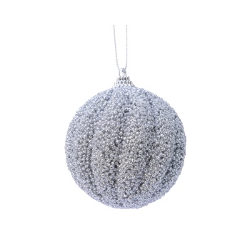 Kuusemuna 8cm Glitter hõbe