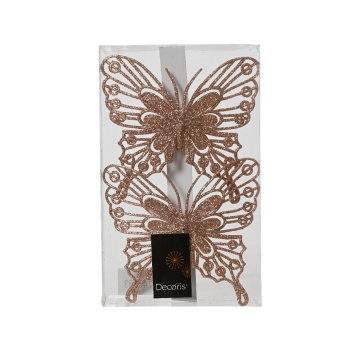 Dekoratsioon Liblikas 13x11cm vanaroosa 2tk