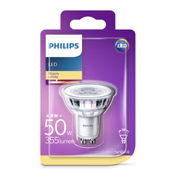 LED lamp Philips 5W 355lm GU10 kohtval.