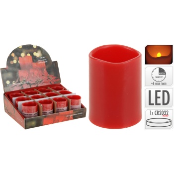 LED-küünal, taimeriga, punane