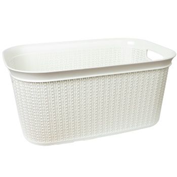 Plastkorv kootud Knitty 27L ivory