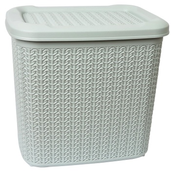 Plastkorv kootud Knitty 10L kaanega hall