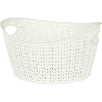 Plastkorv kootud Knitty 3,3L ovaal valge