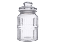 Klaaspurk Triibud 900ml  kaanega