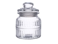 Klaaspurk Triibud 650ml  kaanega