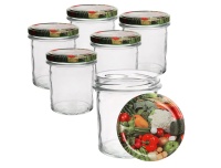Klaaspurk kaanega 350ml 6tk