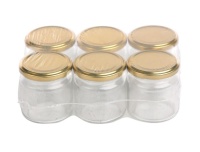 Klaaspurk kaanega 200ml 6tk