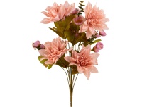 Kunstlillekimp Daalia 47cm roosa