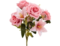 Kunstlilekimp Roosid/ Liiliad 34cm roosa