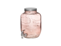 Joogimahuti kraaniga 3,9L klaasist roosa