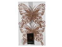 Dekoratsioon Liblikas 13x11cm vanaroosa 2tk