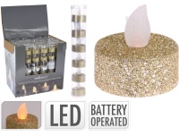 LED teeküünlad, 6tk, kuldne glitter