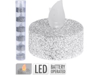 LED teeküünlad, 6tk, hõbe glitter