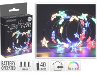 Valgustraat tähtedega, 40LED, mitmevärviline