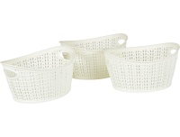 Plastkorv Knitty 3tk/1,5L ovaalne valge