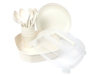 Piknikukomplekt plastik. 4-le,beež